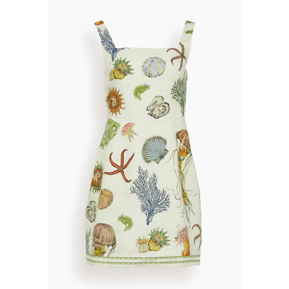 NWT ALEMAIS Sea Sleeveless Linen Mini Dress Square Tie Back Size US 2 Vacation - Picture 8 of 14